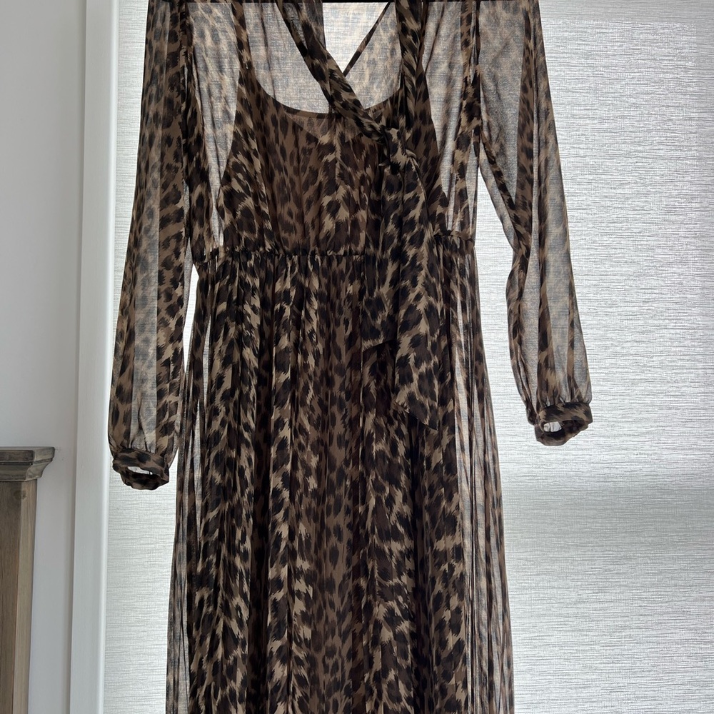 Banana Republic Factory Leopard Print Midi Dress